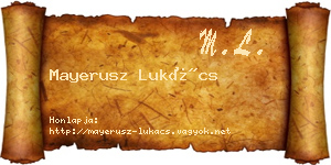 Mayerusz Lukács névjegykártya